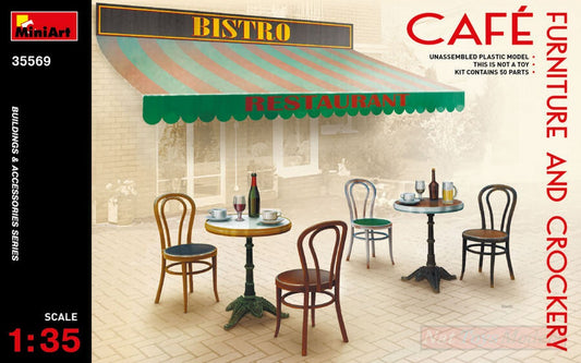 SCALE ASSEMBLY KIT COMPATIBLE WITH CAFE FURNITURE &amp; CROCKERY KIT 1:35 MINIART MIN35569