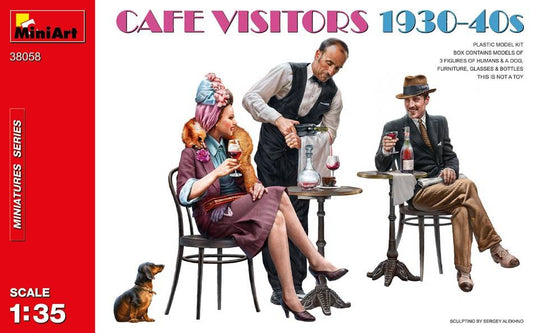 KIT DE MONTAGE À L'ÉCHELLE COMPATIBLE AVEC LES VISITEURS DE CAFÉ ANNÉES 1930-40 KIT 1:35 MINIART MIN38058