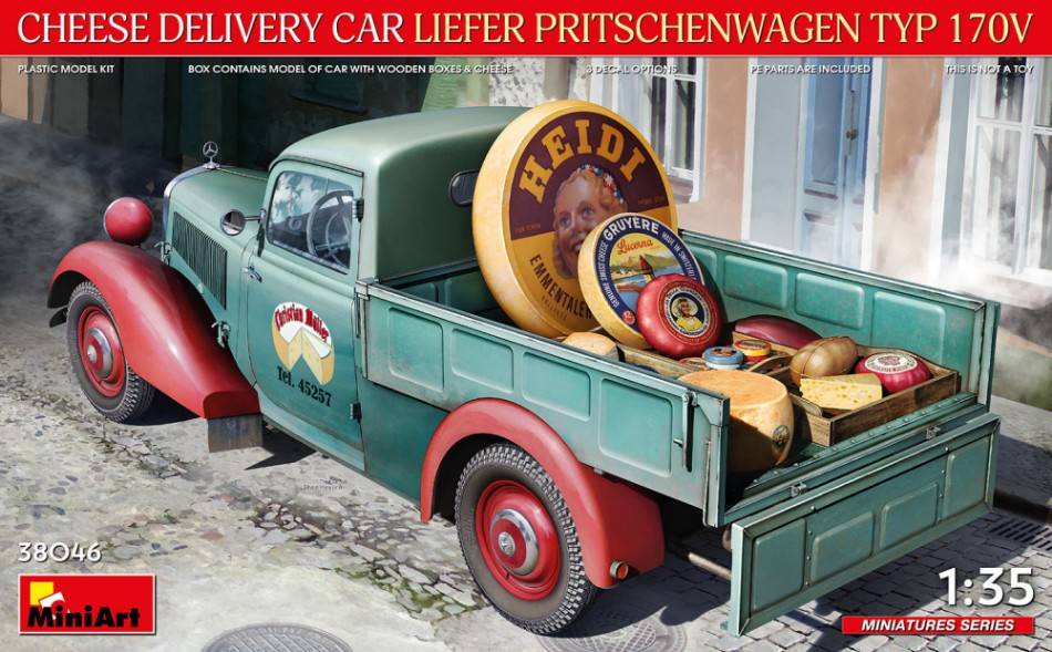 SCALE ASSEMBLY KIT COMPATIBLE WITH CHEESE DELIVERY CAR LIEFER PRITSCHENWAGEN TYP 170V KIT 1:35 MINIART MIN38046