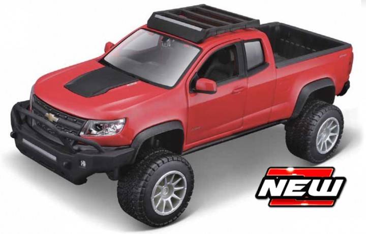 SCALE ASSEMBLY KIT COMPATIBLE WITH CHEVROLET COLORADO ZR2 2017 RED KIT 1:24 MAISTO MI39309