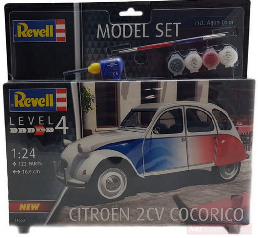 SCALE ASSEMBLY KIT COMPATIBLE WITH CITROEN 2 CV COCORICO MODEL SET KIT 1:24 REVELL RV67653