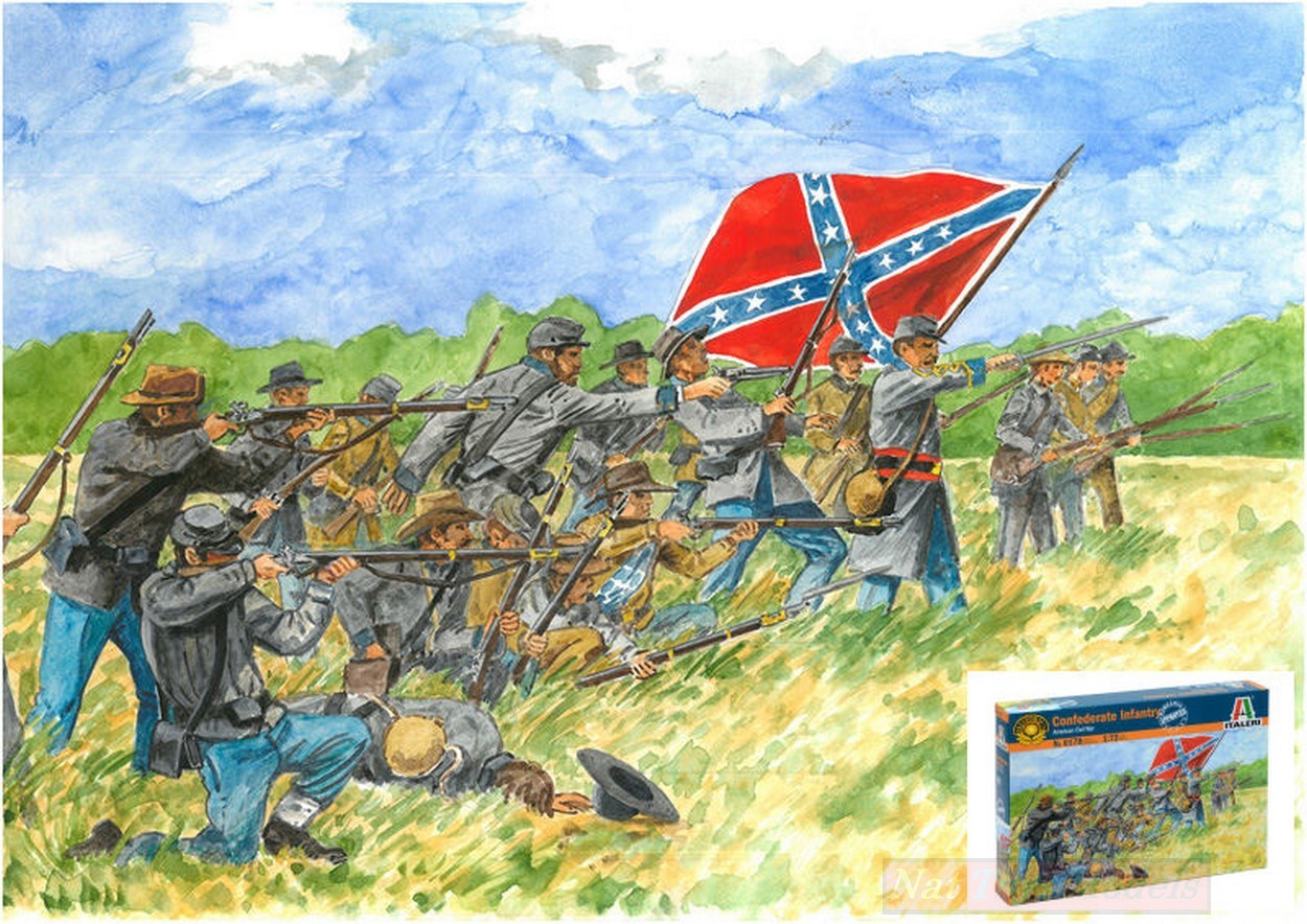 KIT DA MONTARE IN SCALA COMPATIBILE CON CONFEDERATE INFANTRY KIT 1:72 ITALERI IT6178