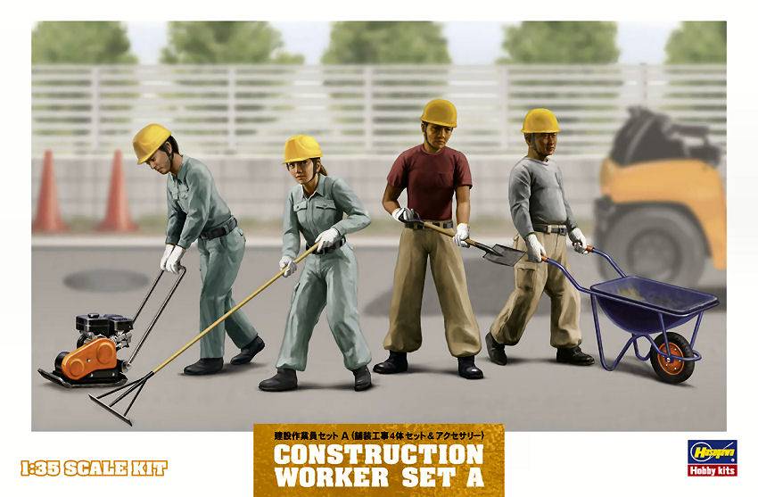 SCALE ASSEMBLY KIT COMPATIBLE WITH CONSTRUCTION WORKER SET A KIT 1:35 HASEGAWA HA66003