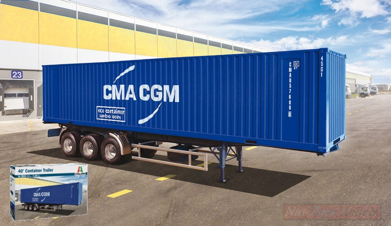 KIT DA MONTARE IN SCALA COMPATIBILE CON CONTAINER TRAILER 40 FEET KIT 1:24 ITALERI IT3951