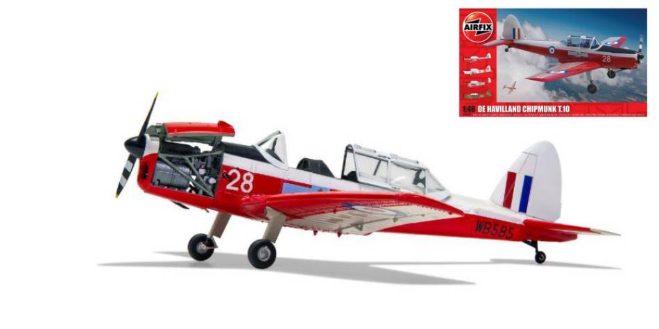 SCALE ASSEMBLY KIT COMPATIBLE WITH DE HAVILLAND CHIPMUNK T 10 KIT 1:48 AIRFIX A04105