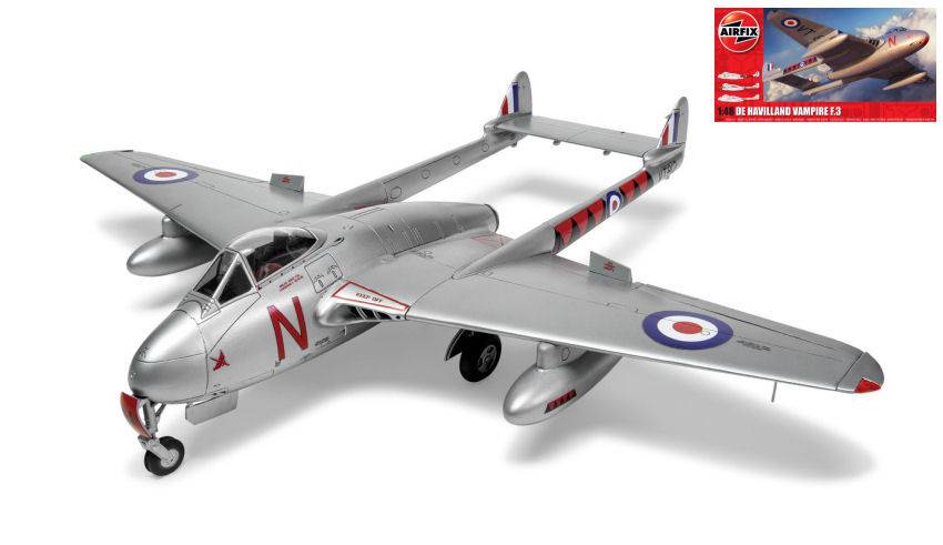 SCALE ASSEMBLY KIT COMPATIBLE WITH DE HAVILLAND VAMPIRE F 3 KIT 1:48 AIRFIX A06107