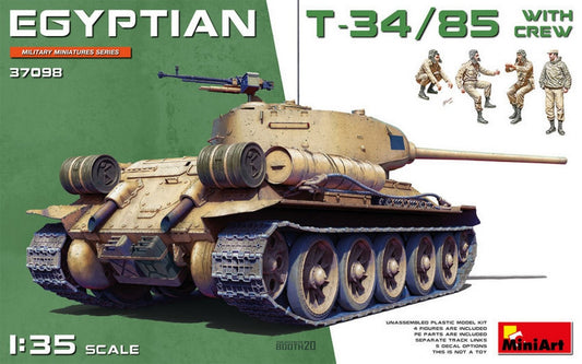 SCALE ASSEMBLY KIT COMPATIBLE WITH EGYPTIAN T-34/85 W/CREW KIT 1:35 MINIART MIN37098