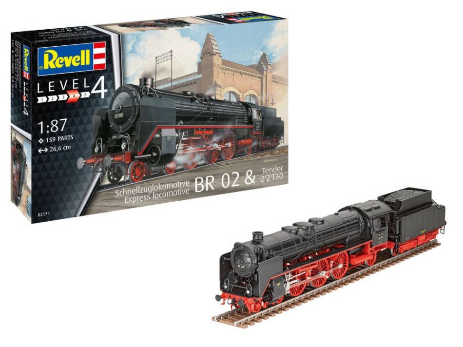 KIT DE MONTAGE À L'ÉCHELLE COMPATIBLE AVEC LA LOCOMOTIVE EXPRESS BR 02 ET LE KIT D'OFFRE 1:87 REVELL RV02171