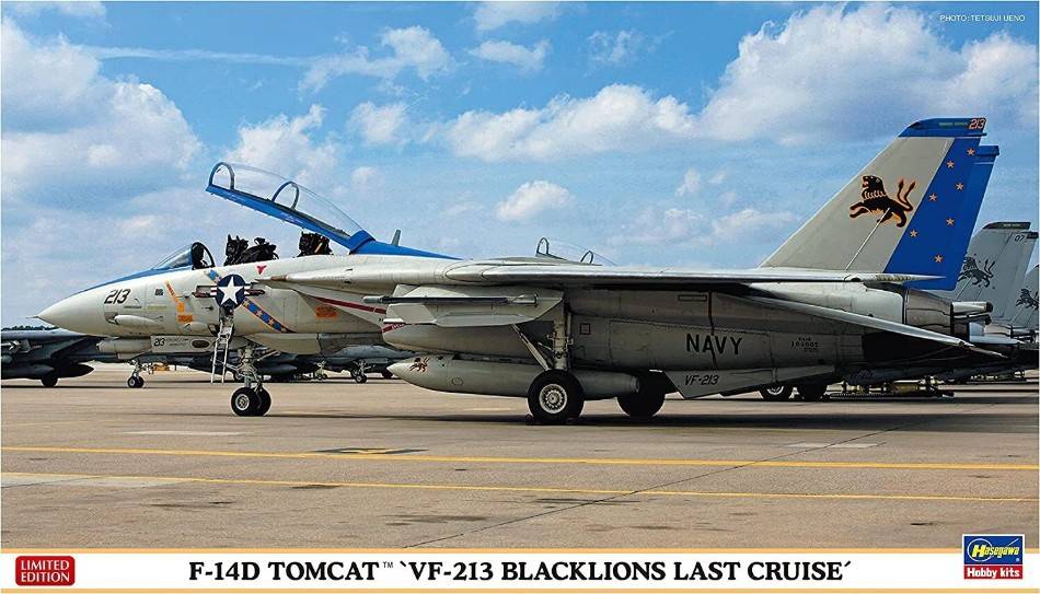 SCALE ASSEMBLY KIT COMPATIBLE WITH F-14D TOMCAT VF-213 BLACKLIONS LAST CRUISE KIT 1:72 HASEGAWA HA02406