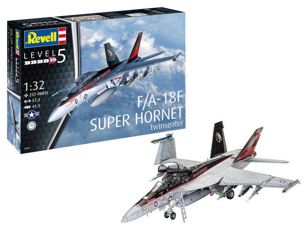 SCALE ASSEMBLY KIT COMPATIBLE WITH F/A-18F SUPER HORNET TWINSEATER KIT 1:32 REVELL RV03847