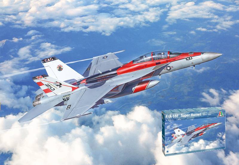 SCALE ASSEMBLY KIT COMPATIBLE WITH F/A-18F SUPER HORNET US NAVY SPECIAL COLORS KIT 1:48 ITALERI IT2823