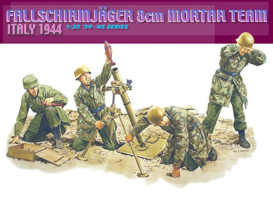 KIT DE MONTAGE À L'ÉCHELLE COMPATIBLE AVEC FALLSCHIRMJAGER 8 cm MORTAR TEAM KIT 1:35 DRAGON D6215