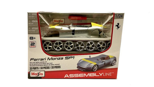 KIT TO BE ASSEMBLED IN SCALE COMPATIBLE WITH FERRARI MONZA SILVER/YELLOW KIT 1:24 MAISTO MI39140