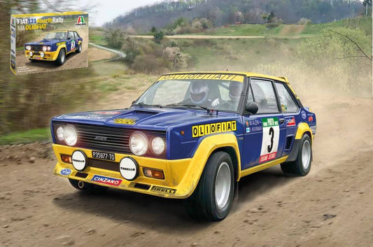 KIT TO BE ASSEMBLED IN SCALE COMPATIBLE WITH FIAT 131 ABARTH RALLY OIL FIAT KIT 1:24 ITALERI IT3667