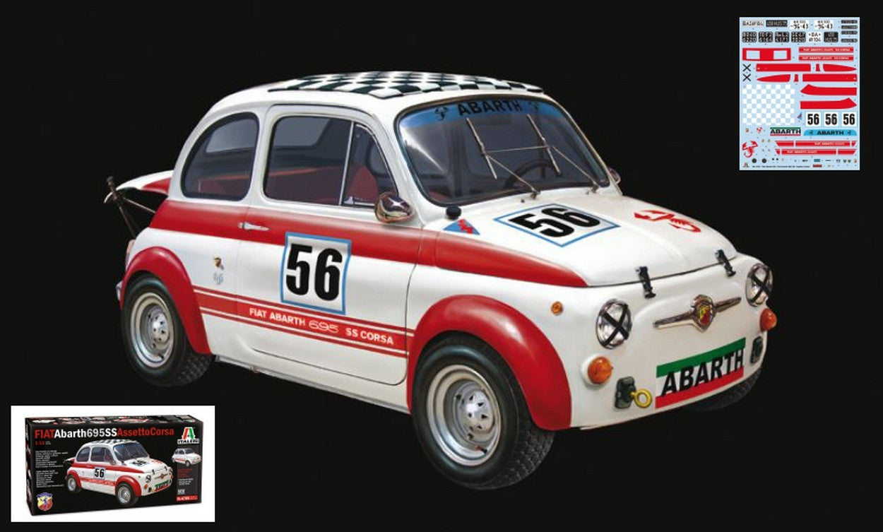 KIT TO BE ASSEMBLED IN SCALE COMPATIBLE WITH FIAT ABARTH 695 SS/695SS A KIT 1:12 ITALERI IT4705