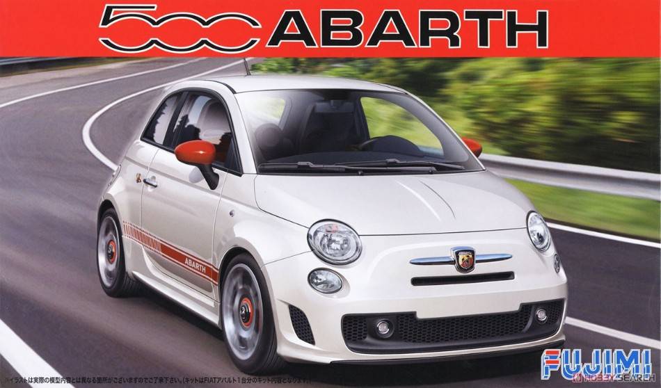 SCALE ASSEMBLY KIT COMPATIBLE WITH FIAT NUOVA 500 ABARTH WHITE KIT 1:24 FUJIMI FJ123721