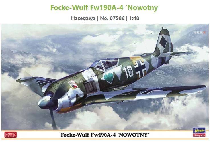 SCALE ASSEMBLY KIT COMPATIBLE WITH FOCKE-WULF Fw190A NOWOTNY KIT 1:48 HASEGAWA HA07506