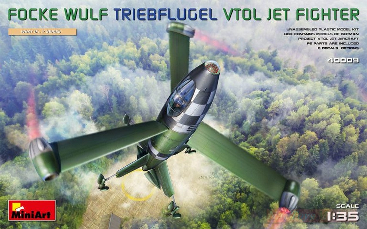 KIT D'ASSEMBLAGE À L'ÉCHELLE COMPATIBLE AVEC LE KIT DE CHASSE À JET FOCKE WULF TRIEBFLUGEL (VTOL) 1:35 MINIART MIN40009