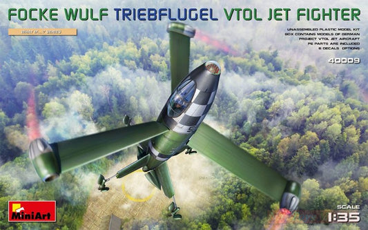 SCALE ASSEMBLY KIT COMPATIBLE WITH FOCKE WULF TRIEBFLUGEL (VTOL) JET FIGHTER KIT 1:35 MINIART MIN40009