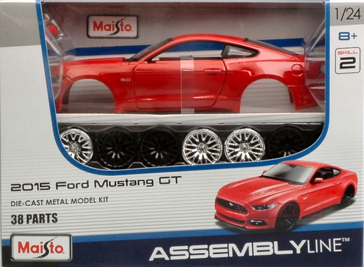 SCALE ASSEMBLY KIT COMPATIBLE WITH FORD MUSTANG GT 2015 RED KIT 1:24 MAISTO MI39126