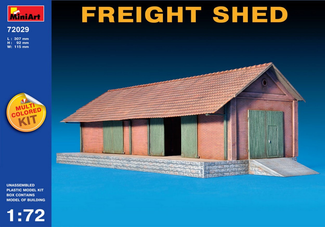 KIT TO BE ASSEMBLED IN SCALE COMPATIBLE WITH FREIGHT SHED KIT 1:72 MINIART MIN72029