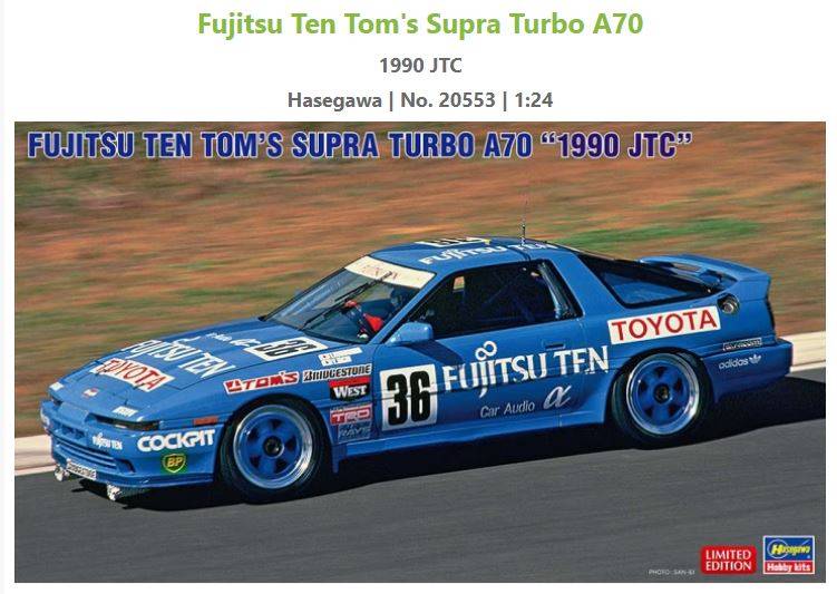 SCALE ASSEMBLY KIT COMPATIBLE WITH FUJITSU TEN TOM'S SUPRA TURBO A70 1990 JTC KIT 1:24 HASEGAWA HA20553