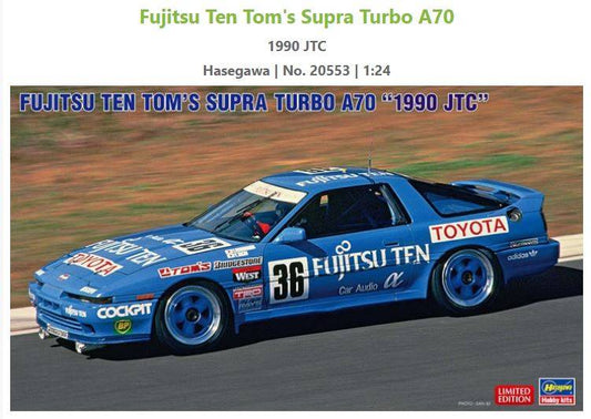 SCALE ASSEMBLY KIT COMPATIBLE WITH FUJITSU TEN TOM'S SUPRA TURBO A70 1990 JTC KIT 1:24 HASEGAWA HA20553