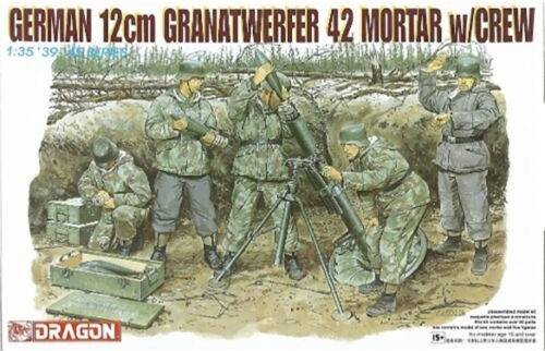 KIT DE MONTAGE À L'ÉCHELLE COMPATIBLE AVEC MORTIER ALLEMAND GRANATWERFER42 DE 12 cm AVEC KIT D'ÉQUIPAGE 1:35 DRAGON D6090