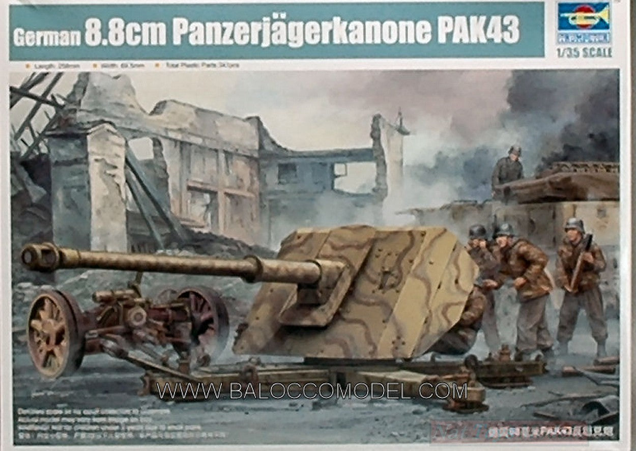 KIT DA MONTARE IN SCALA COMPATIBILE CON GERMAN 8.8 cm PANZERJAGERK.KIT 1:35 TRUMPETER TP2308