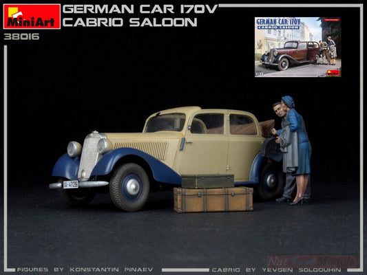 SCALE ASSEMBLY KIT COMPATIBLE WITH GERMAN CAR 170V CABRIO SALOON KIT 1:35 MINIART MIN38016