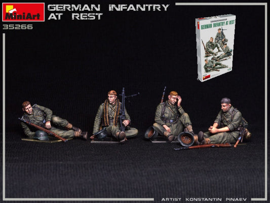 KIT DE MONTAGE À L'ÉCHELLE COMPATIBLE AVEC LE KIT D'INFANTERIE ALLEMANDE AU REPOS 1:35 MINIART MIN35266