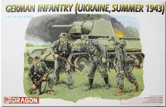 KIT DE MONTAGE À L'ÉCHELLE COMPATIBLE AVEC L'INFANTERIE ALLEMANDE (UKRAINE ÉTÉ 1943) KIT 1:35 DRAGON D6153