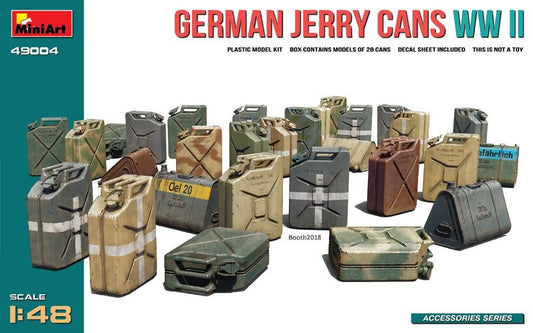 SCALE ASSEMBLY KIT COMPATIBLE WITH GERMAN JERRY CANS WW2 KIT 1:48 MINIART MIN49004