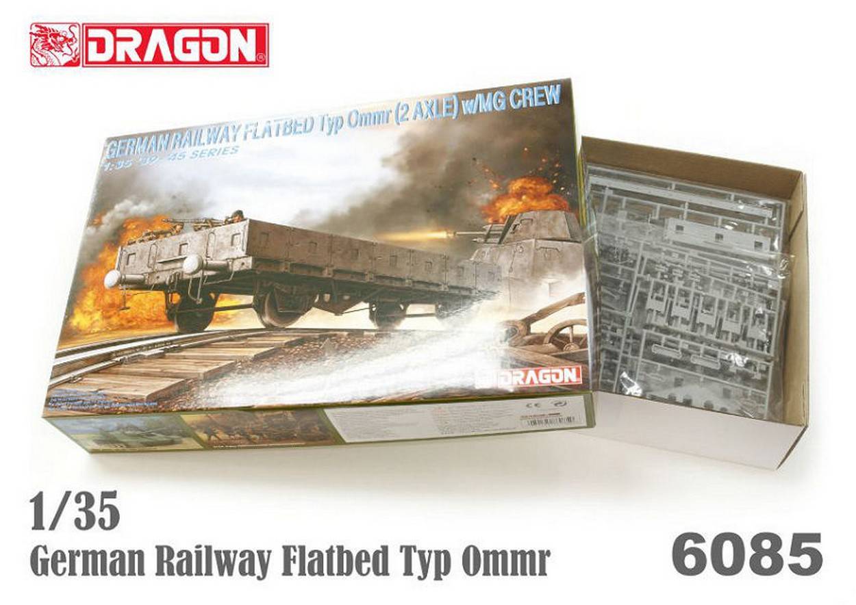 SCALE ASSEMBLY KIT COMPATIBLE WITH GERMAN RAILW.FLATBED OMMR + MG CREW KIT 1:35 DRAGON D6085