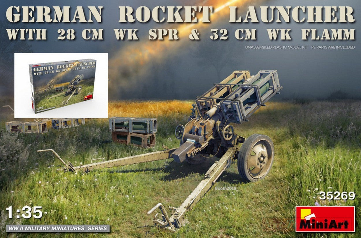 KIT DA MONTARE IN SCALA COMPATIBILE CON GERMAN ROCKET LAUNCHER WITH 28 cm WK Spr & 32 cm FLAMM KIT 1:35 MINIART MIN35269