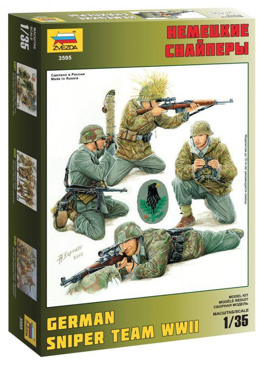 KIT DE MONTAGE À L'ÉCHELLE COMPATIBLE AVEC LE KIT DE SNIPER ALLEMAND DE LA Seconde Guerre mondiale 1:35 ZVEZDA Z3595