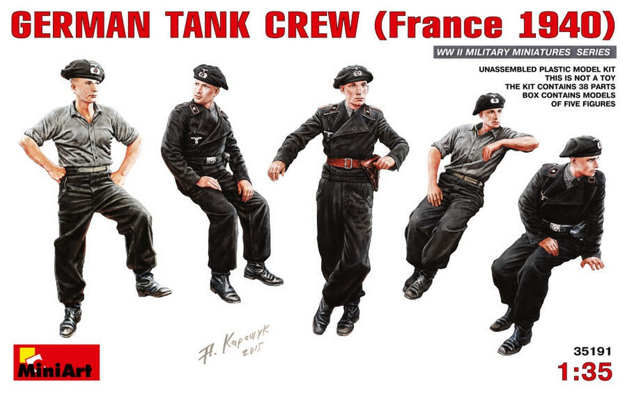 SCALE ASSEMBLY KIT COMPATIBLE WITH GERMAN TANK CREW (FRANCE 1940) KIT 1:35 MINIART MIN35191