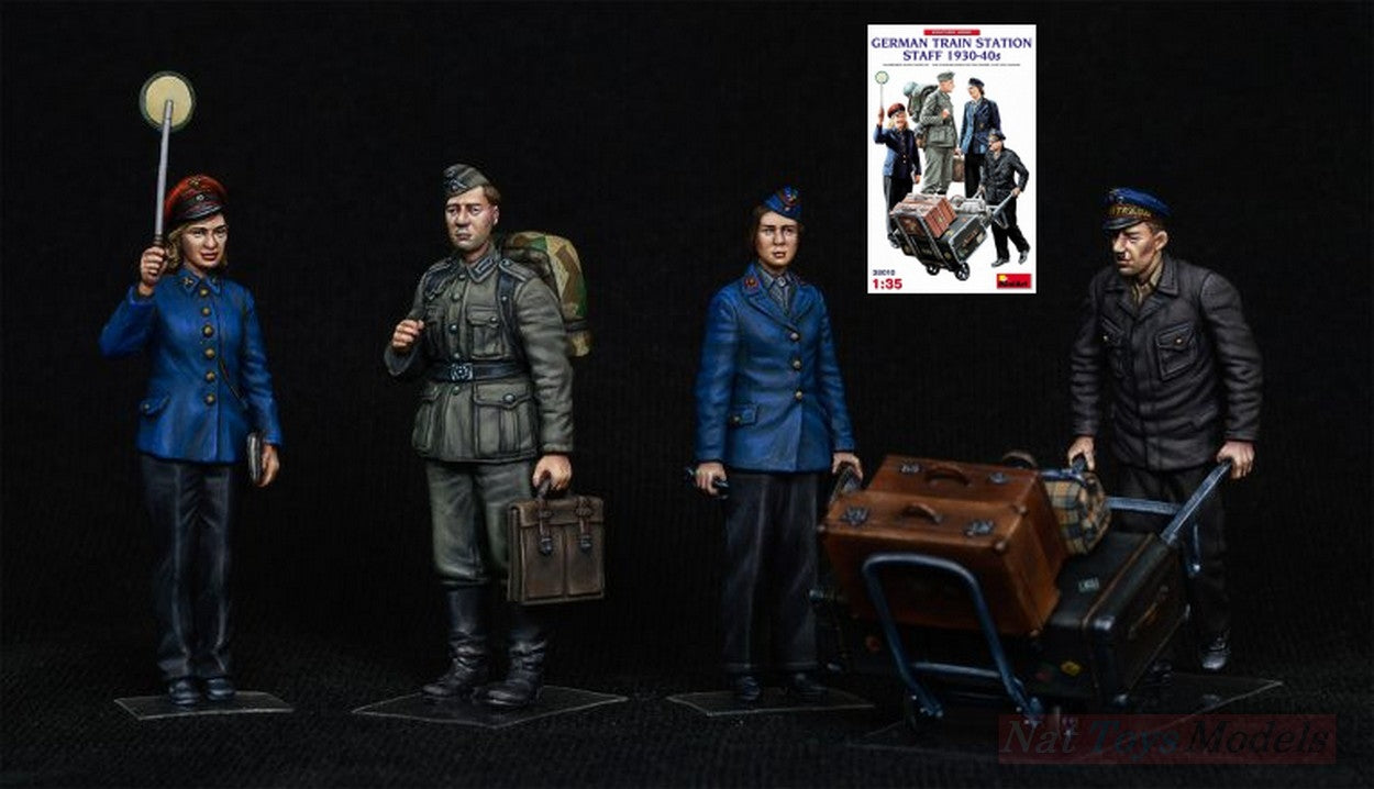 KIT À ASSEMBLER À L'ÉCHELLE COMPATIBLE AVEC LE PERSONNEL DE LA GARE ALLEMANDE 1930-40 KIT 1:35 MINIART MIN38010