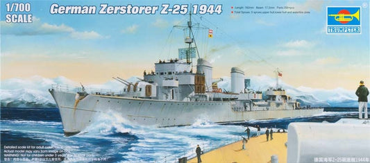 SCALE ASSEMBLY KIT COMPATIBLE WITH GERMAN ZERSTORSER Z-25 1944 KIT 1:700 TRUMPETER TP5787