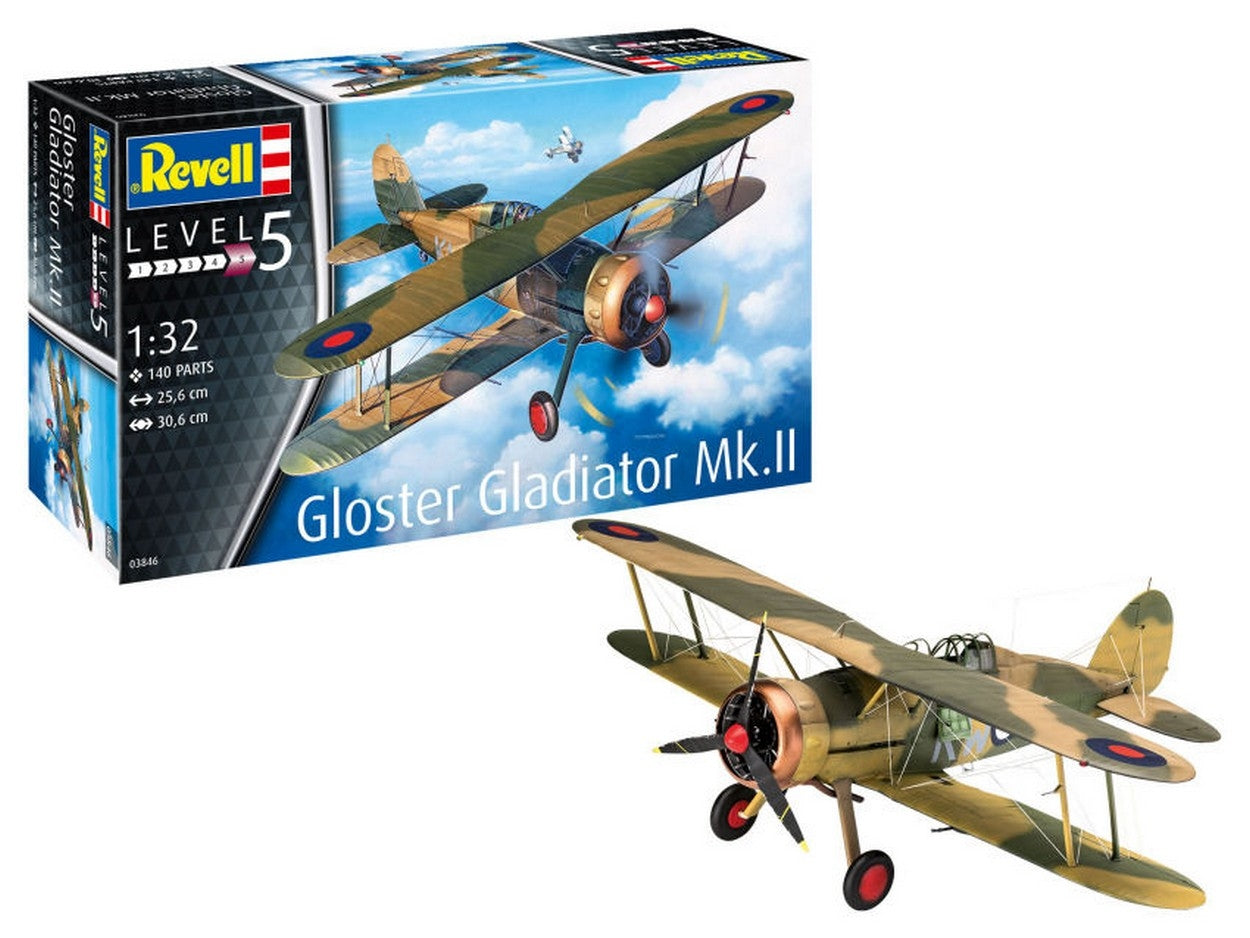 SCALE ASSEMBLY KIT COMPATIBLE WITH GLOSTER GLADIATOR Mk.II KIT 1:32 REVELL RV03846