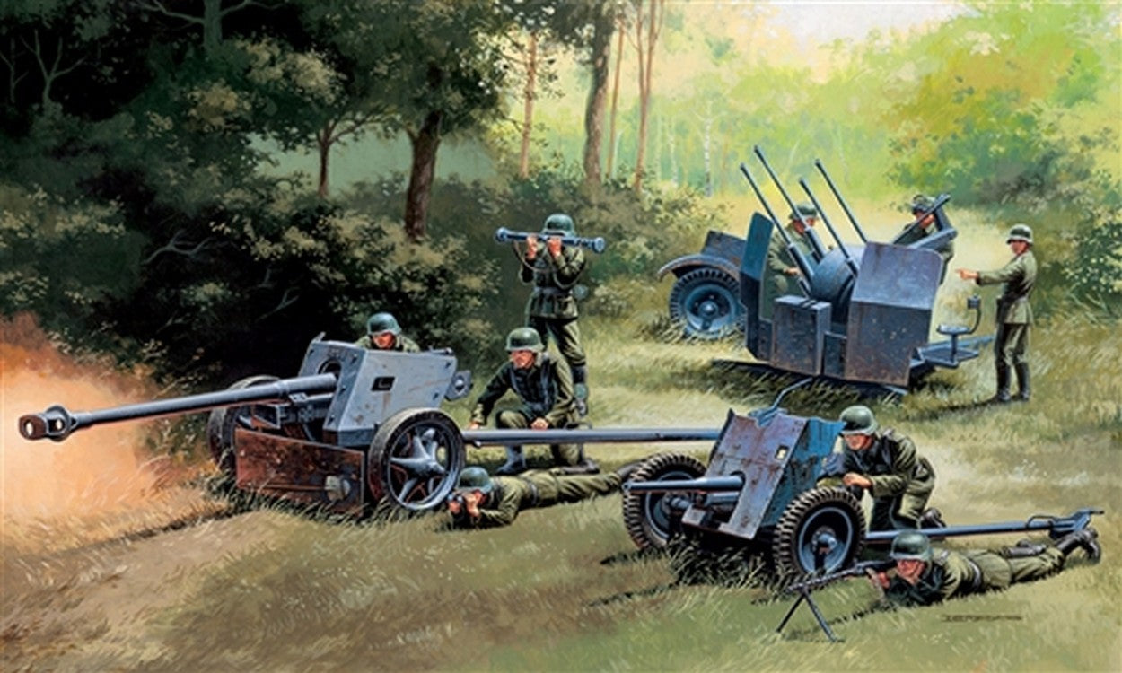 SCALE ASSEMBLY KIT COMPATIBLE WITH GUNS SET PAK 35 - PAK 40 - FLACK 38 KIT 1:72 ITALERI IT7026