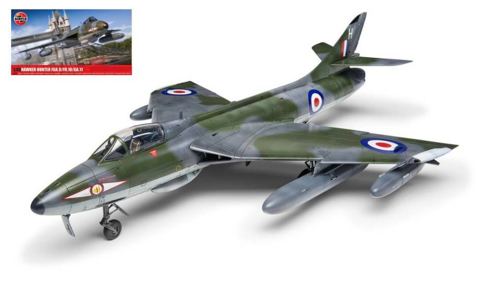 KIT DE MONTAGE À L'ÉCHELLE COMPATIBLE AVEC HAWKER HUNTER FGA.9/FR.10/GA.11 KIT 1:48 AIRFIX A09192