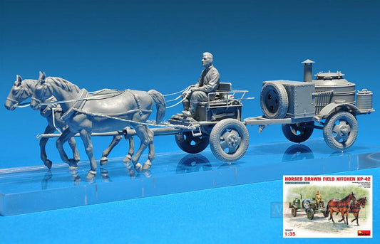 KIT D'ASSEMBLAGE À L'ÉCHELLE COMPATIBLE AVEC LA CUISINE DE TERRAIN DE TIRAGE DE CHEVAUX KP-42 KIT 1:35 MINIART MIN35057