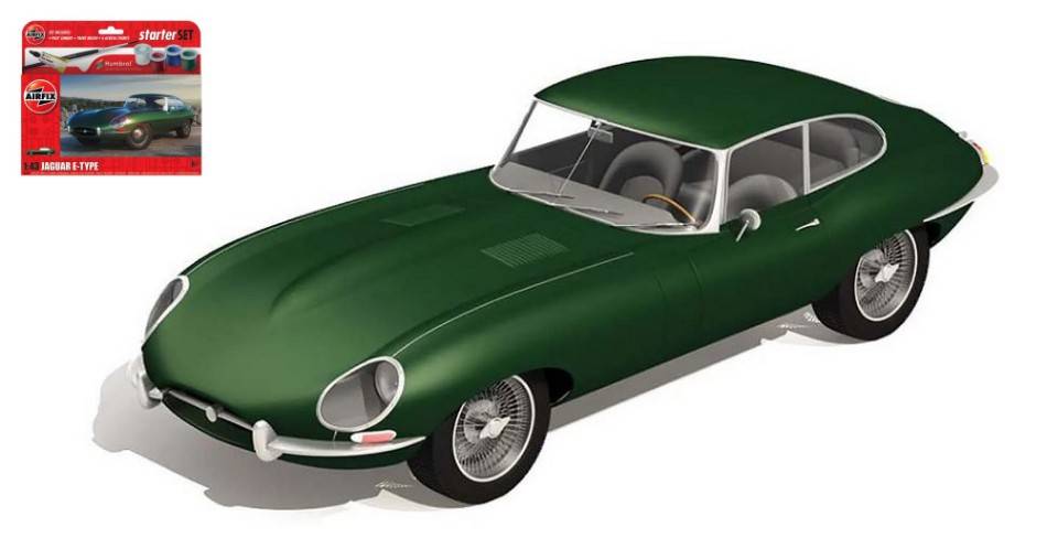 SCALE ASSEMBLING KIT COMPATIBLE WITH JAGUAR E-TYPE SMALL STARTER SET KIT 1:43 AIRFIX A55009