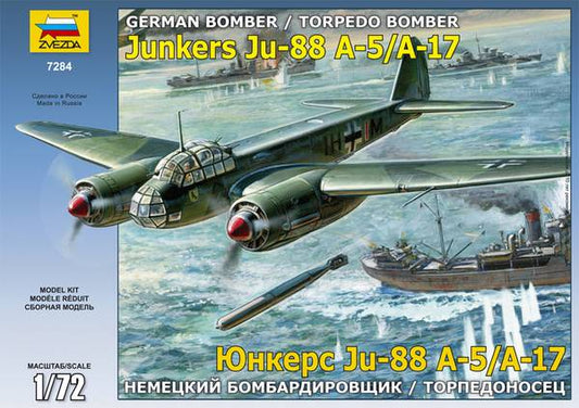 KIT DA MONTARE IN SCALA COMPATIBILE CON JUNKERS JU88 A-17/A-5 KIT 1:72 ZVEZDA Z7284