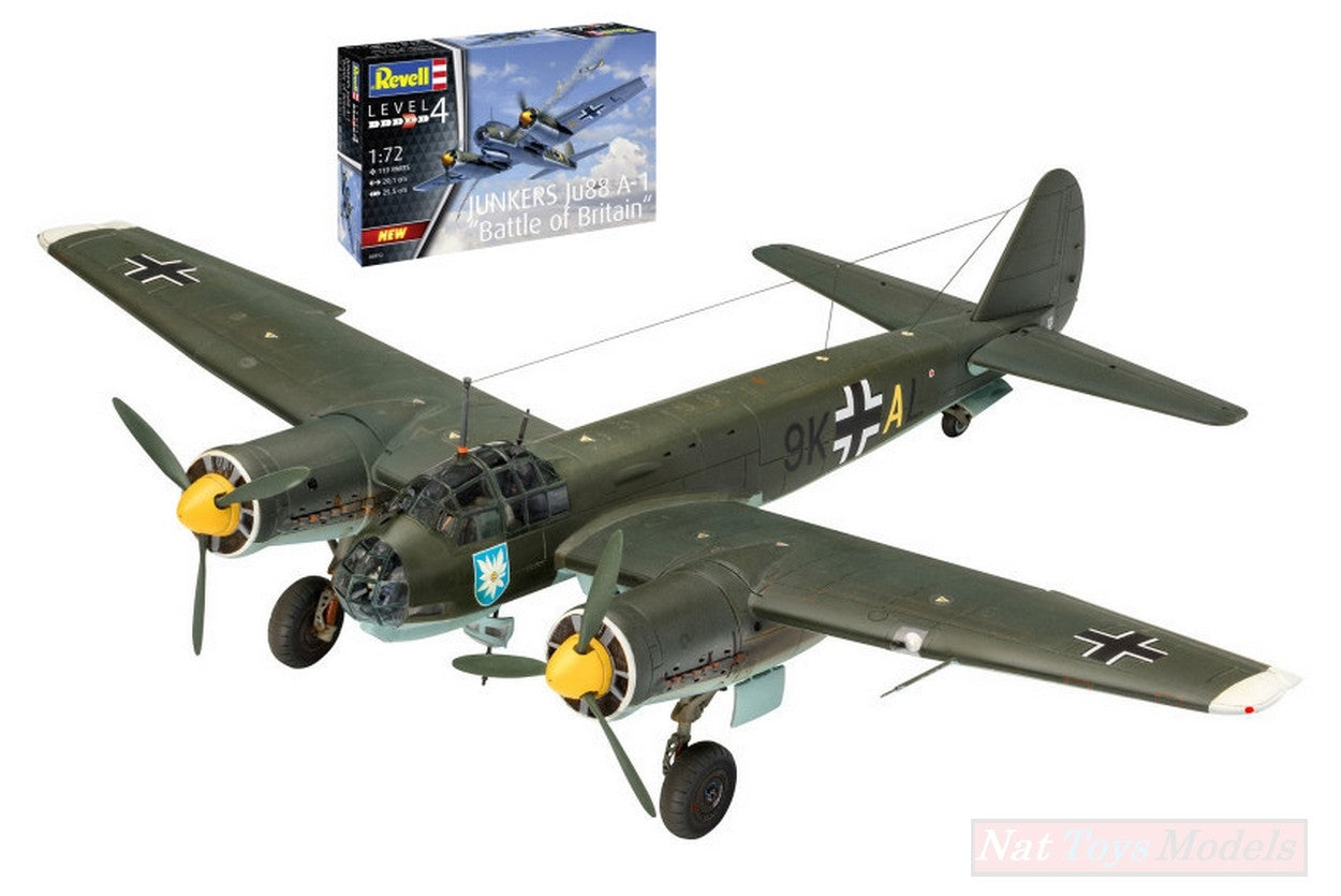 KIT DA MONTARE IN SCALA COMPATIBILE CON JUNKERS JUBB A-1 BATTLE OF BRITAIN KIT 1:72 REVELL RV04972