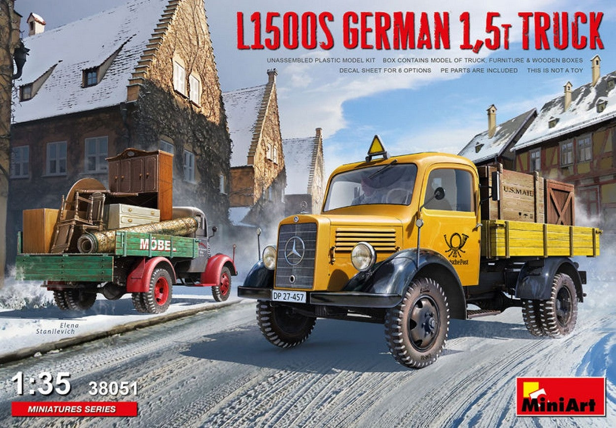 KIT DA MONTARE IN SCALA COMPATIBILE CON L1500S GERMAN 1,5T TRUCK KIT 1:35 MINIART MIN38051