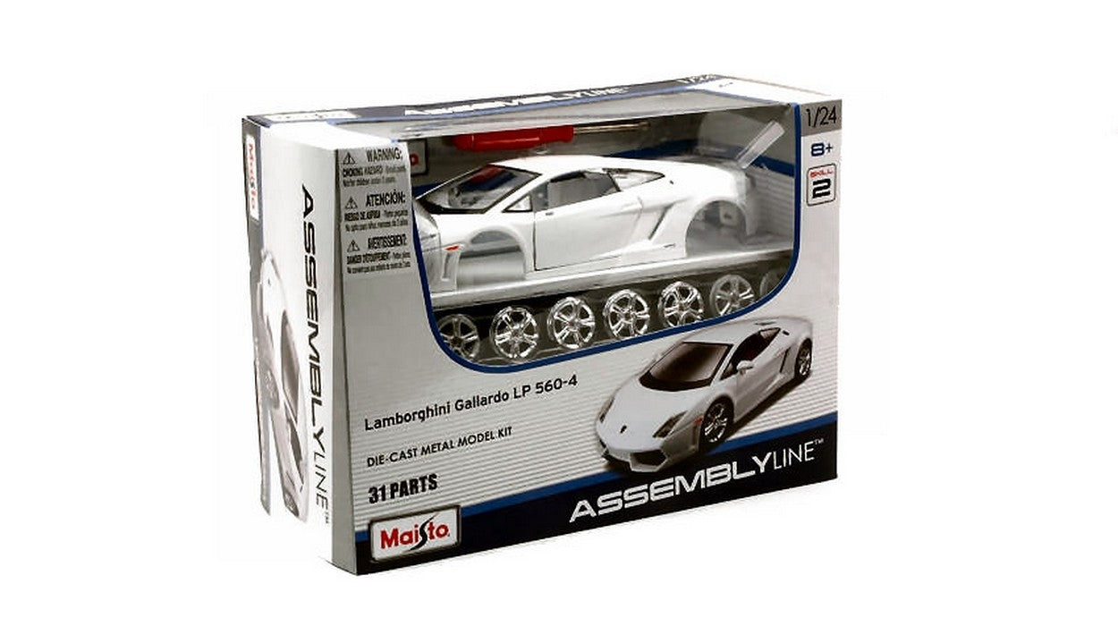 SCALE ASSEMBLY KIT COMPATIBLE WITH LAMBORGHINI GALLARDO LP 560-4 WHITE KIT 1:24 MAISTO MI39291