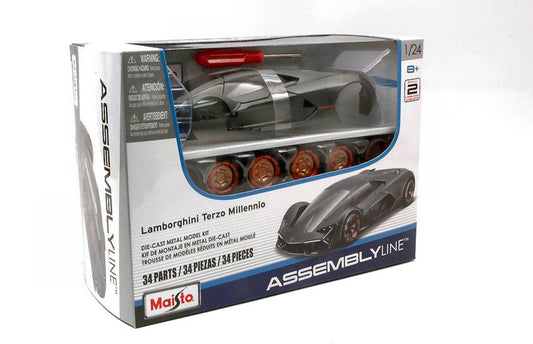 KIT TO BE ASSEMBLED IN SCALE COMPATIBLE WITH LAMBORGHINI TERZO MILLENNIO 2020 SILVERGUN KIT 1:24 MAISTO MI39287