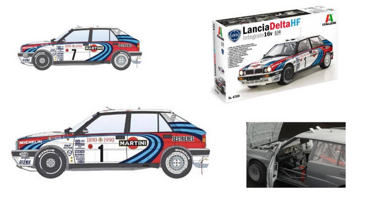 KIT TO BE ASSEMBLED IN SCALE COMPATIBLE WITH LANCIA DELTA HF 16V N.1/N.7 MONTE CARLO 1990 KIT 1:12 ITALERI IT4709